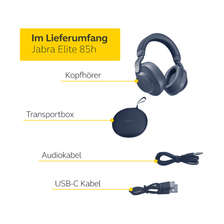 JABRA Elite 85h, Over-ear Kopfhörer Bluetooth Navy
