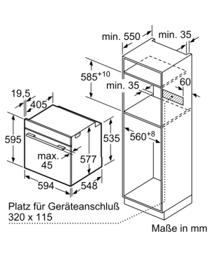 BOSCH HBG636ES1, Einbaubackofen (Einbaugerät, 71 Liter, 594 mm breit)