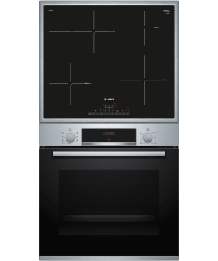 BOSCH HBD435RS63 Serie 4 / Serie 6, Einbaubackofenset (Induktionskochfeld, A, 71 Liter)