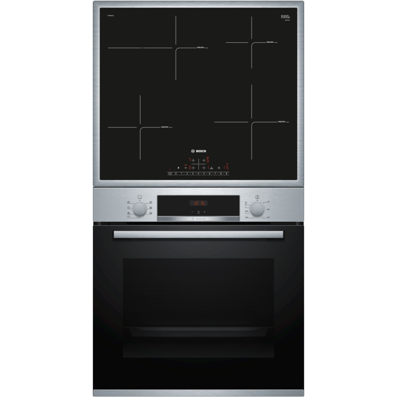 BOSCH HBD435RS63 Serie 4 / Serie 6, Einbaubackofenset (Induktionskochfeld, A, 71 Liter)
