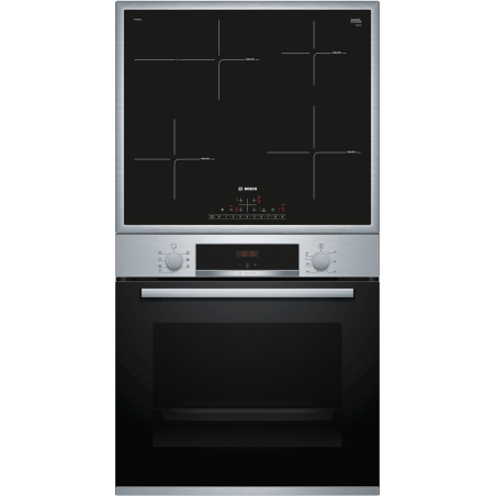 BOSCH HBD435RS63 Serie 4 / Serie 6, Einbaubackofenset (Induktionskochfeld, A, 71 Liter)