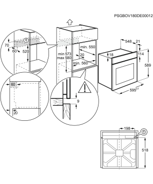 AEG Komb305I Serie 6000 mit SurroundCook Ringheißluftsystem (ohne Pyrolyse), Einbaubackofenset (Induktionskochfeld, A, 72 Lite