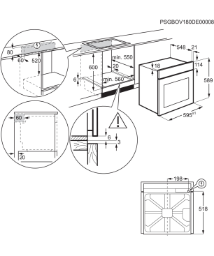 AEG Komb305I Serie 6000 mit SurroundCook Ringheißluftsystem (ohne Pyrolyse), Einbaubackofenset (Induktionskochfeld, A, 72 Lite