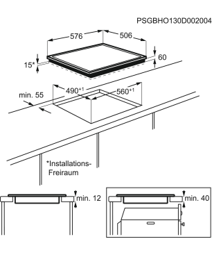 AEG Komb305I Serie 6000 mit SurroundCook Ringheißluftsystem (ohne Pyrolyse), Einbaubackofenset (Induktionskochfeld, A, 72 Lite