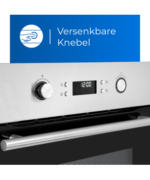 EXQUISIT EBEP 697-3 H Einbaubackofen (Einbaugerät, A, 70 Liter, 595 mm breit)