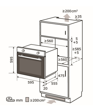 EXQUISIT EBEP 697-3 H Einbaubackofen (Einbaugerät, A, 70 Liter, 595 mm breit)