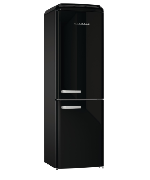 GORENJE ONRK619DBK Gorenje Retro Collection Kühlgefrierkombination (D, 192 kWh, 1940 mm hoch, Tiefschwarz)