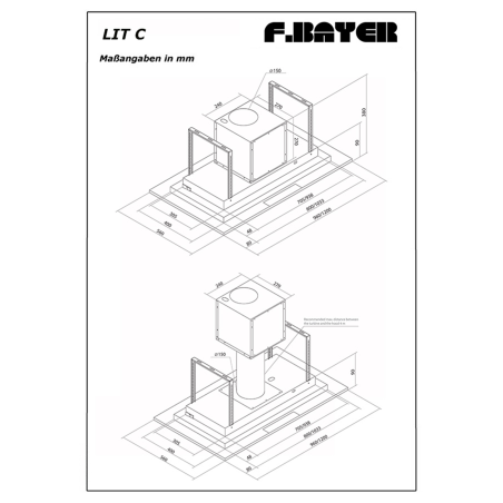 F.BAYER LIT C120GW, Dunstabzugshaube (120 cm breit)