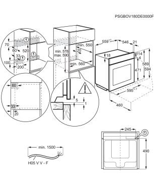 AEG BCO7881V3, Backofen (Einbaugerät, 70 Liter, 595 mm breit), Serie 8000 mit SteamBoost Multi-Dampfgarer (ohne Sous-vide-Gare