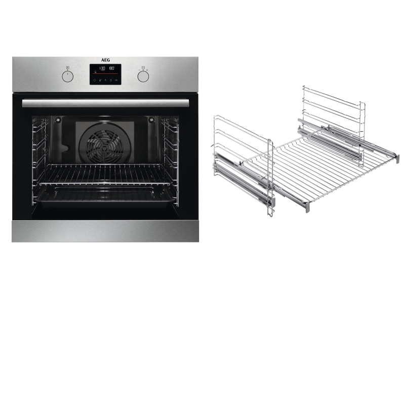 AEG BPC33502B2, Einbaubackofen (Einbaugerät, 72 Liter, 594 mm breit), Serie 6000 mit SurroundCook Ringheißluftsystem (mit Pyro