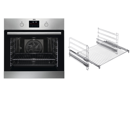 AEG BPC33502B2, Einbaubackofen (Einbaugerät, 72 Liter, 594 mm breit), Serie 6000 mit SurroundCook Ringheißluftsystem (mit Pyro