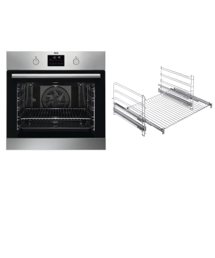 AEG BPC33502B2, Einbaubackofen (Einbaugerät, 72 Liter, 594 mm breit), Serie 6000 mit SurroundCook Ringheißluftsystem (mit Pyro