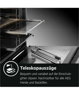 AEG BPC33502B2, Einbaubackofen (Einbaugerät, 72 Liter, 594 mm breit), Serie 6000 mit SurroundCook Ringheißluftsystem (mit Pyro
