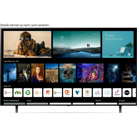 LG OLED77A19LA OLED TV (Flat, 77 Zoll / 195 cm, UHD 4K, SMART TV, webOS 6.0 mit LG ThinQ)