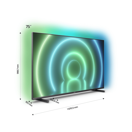 PHILIPS 75PUS7906/12 LED TV (Flat, 75 Zoll / 189 cm, UHD 4K, SMART TV, Ambilight, Android TV? 10 (Q))