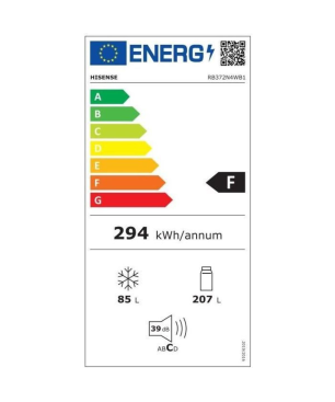 HISENSE RB372N4WB1 KühlGefrierkombination (F, 178,5 cm hoch, Schwarz)