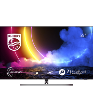 PHILIPS 55OLED856/12 OLED TV (Flat, 55 Zoll / 139 cm, UHD 4K, SMART TV, Ambilight, Android TV? 10 (Q))