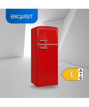 EXQUISIT RKGC270-45-H-160E rot Kühl- und Gefrierkombination (E, 1465 mm hoch, Rot)