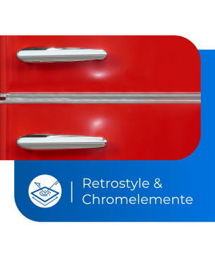 EXQUISIT RKGC270-45-H-160E rot Kühl- und Gefrierkombination (E, 1465 mm hoch, Rot)