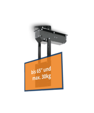 CLEVERUP pushMIDI-ROTO schwarz TV Deckenhalterung, Schwarz