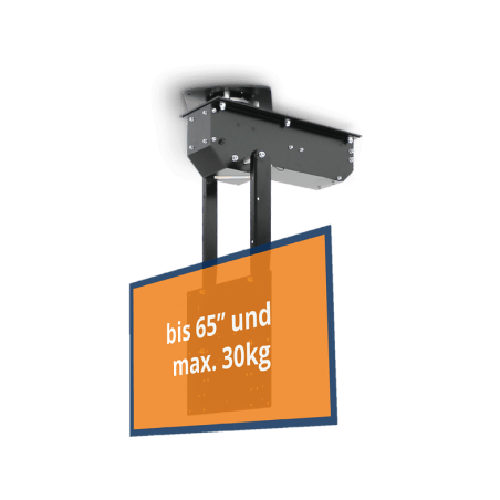 CLEVERUP pushMIDI-ROTO schwarz TV Deckenhalterung, Schwarz