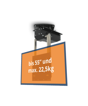 CLEVERUP pushMINI+ROTO weiß TV Deckenhalterung, Weiß