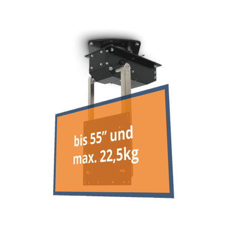 CLEVERUP pushMINI+ROTO weiß TV Deckenhalterung, Weiß