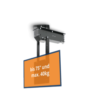 CLEVERUP pushMAXI+ROTO weiß TV Deckenhalter, Weiß