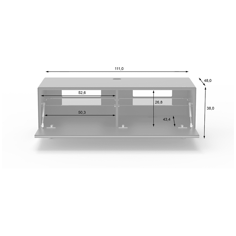 JUST BY SPECTRAL TV-Lowboard JRL 1100T mit TV-Halterung VESA400. Breite 111cm. Black. TV-Lowboard