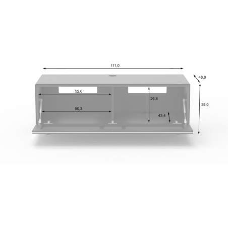 JUST BY SPECTRAL TV-Soundbar-Lowboard mit Soundbar-Ablage und TV-Halterung VESA400. JRL 1104T. Breite 111cm. Black