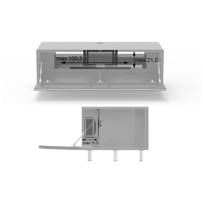 JUST BY SPECTRAL TV-Soundbar-Lowboard mit Soundbar-Ablage. JRL 1104T. Breite 111cm. Snow. TV-Soundbar-Lowboard JUST BY SPECTRAL TV-Soundbar-Lowboard mit Soundbar-Ablage. JRL 1104T. Breite 111cm. Snow. TV-Soundbar-Lowboard