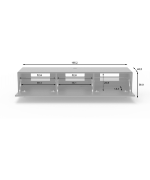 JUST BY SPECTRAL TV-Soundbar-Lowboard JRL 1654T. Breite 165cm. Snow. TV-Soundbar-Lowboard