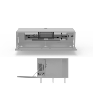 JUST BY SPECTRAL TV-Soundbar-Lowboard JRL 1104T. Breite 111cm. Snow. TV-Soundbar-Lowboard