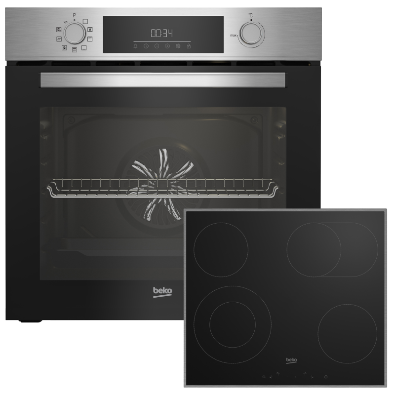 BEKO BBSE1132T0XFP, Einbau-Backofen-Set (Glaskeramik-Kochfeld, A, 66 Liter) BEKO BBSE1132T0XFP, Einbau-Backofen-Set (Glaskeramik-Kochfeld, A, 66 Liter)