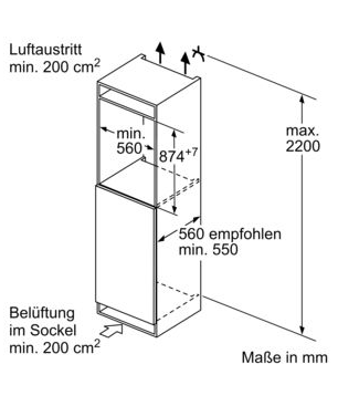 BOSCH KIR21NSE0 Kühlschrank (E, 874 mm hoch, Nicht zutreffend)