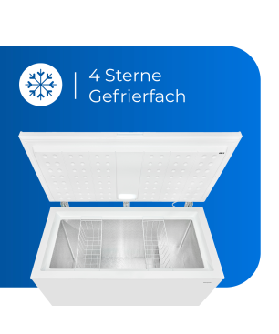 EXQUISIT GT320-030D weiss Gefriertruhe (D, 232,50 kWh/Jahr, 300 Liter, 850 mm hoch)