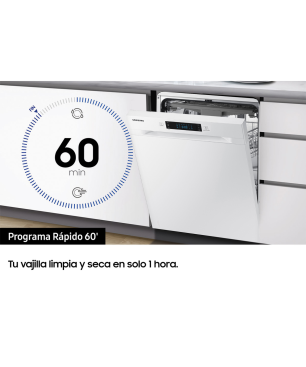 SAMSUNG DW 60 M 6050 FW/EC Geschirrspüler (freistehend (Besteckschublade, 598 mm breit, 44 dB (A), E)