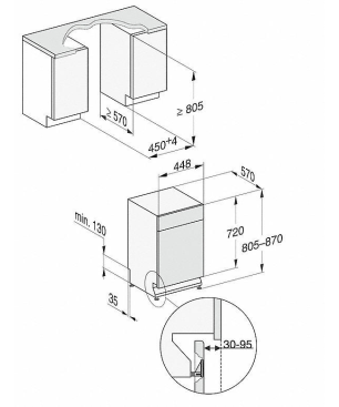 MIELE G 5840 SCU SL Geschirrspüler (unterbaufähig, 448 mm breit, 43 dB (A), C)