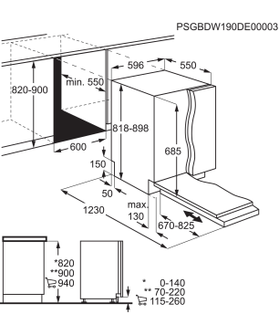 AEG FSK83827P Geschirrspüler (vollintegrierbar, 596 mm breit, 44 dB (A), D)