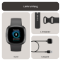 FITBIT Sense 2 Smartwatch Aluminium Elastomer, S/L, Shadow Grey/Graphite