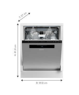 GRUNDIG GNUP4610XC Unterbaugeschirrspüler (Einbaugerät, 598 mm breit, 44 dB (A), A)