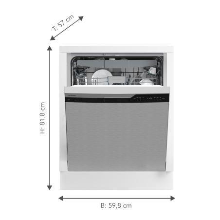 GRUNDIG GNUP4630XB Geschirrspüler (unterbaufähig, 598 mm breit, 42 dB (A), C)