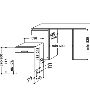 BAUKNECHT BUO 3O41 PLT X Geschirrspüler (unterbaufähig, 600 mm breit, 41 dB (A), C)