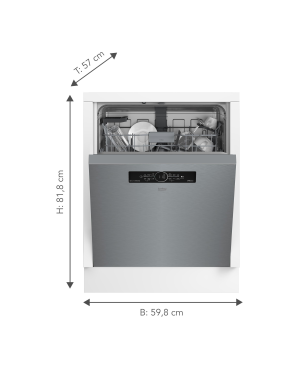 BEKO BDUN3844M0X Geschirrspüler (unterbaufähig, 598 mm breit, 43 dB (A), C)