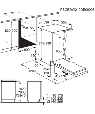 AEG FSK64907Z Serie 6000 mit SatelliteClean® & Besteckschublade Geschirrspüler (vollintegrierbar, 596 mm breit, 44 dB (A), C)