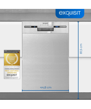 EXQUISIT EGSP9309-EF-030E inox Geschirrspüler (Einbaugerät (Besteckkorb, 448 mm breit, 47 dB (A), E)