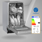 EXQUISIT EGSP9309-EF-030E inox Geschirrspüler (Einbaugerät (Besteckkorb, 448 mm breit, 47 dB (A), E)
