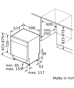 SIEMENS SN43HS41TE iQ300 Geschirrspüler (unterbaufähig (Besteckkorb, 598 mm breit, 44 dB (A), E)