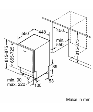 SIEMENS SP63HX64KE iQ300 Geschirrspüler (vollintegrierbar (Besteckkorb, 448 mm breit, 45 dB (A), E)