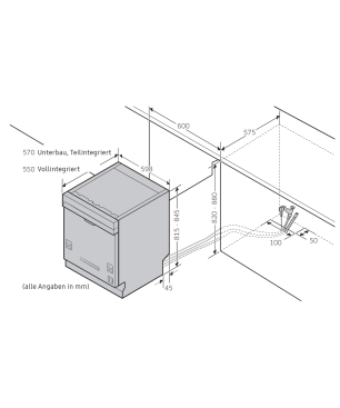SAMSUNG DW 60 R 7040 BB/EG Geschirrspüler (vollintegrierbar (Besteckkorb, 598 mm breit, 44 dB (A), D)